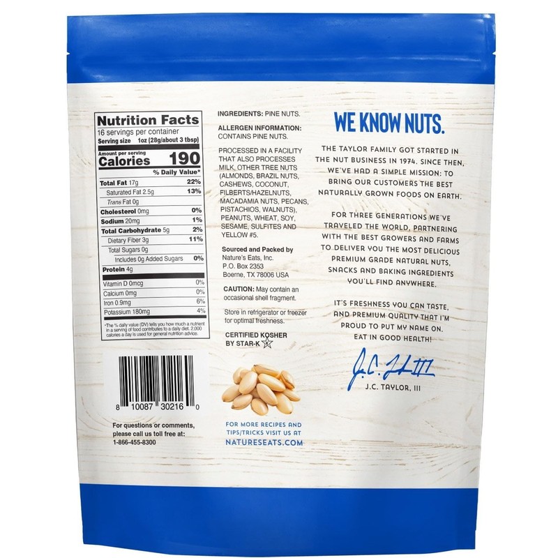 Nature's Eats Pine Nuts, 16 Ounce gallery