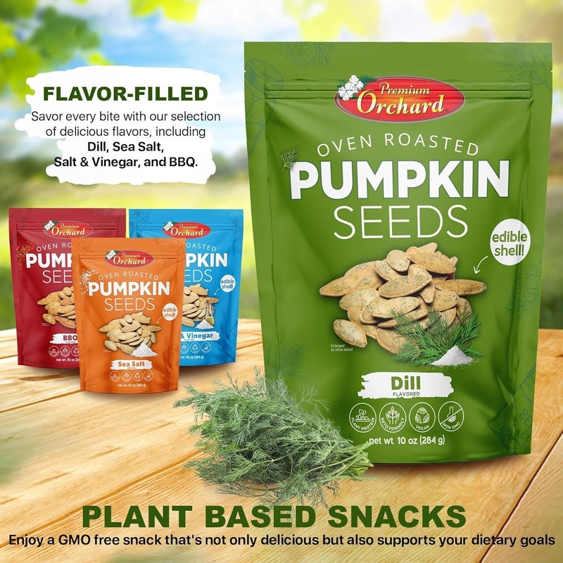 PREMIUM ORCHARD Flavored Pumpkin Seeds Oven Roasted, Vegan Snack, KETO gallery