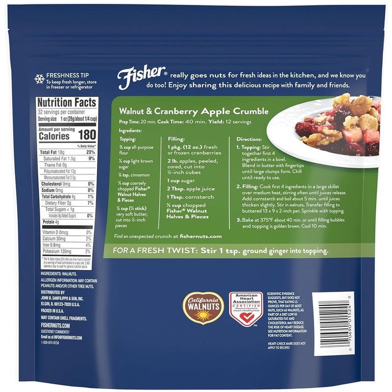 Chef's Naturals 2 lb Unsalted California Walnuts - Healthy Protein Snack gallery