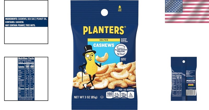 Planters Salted Cashews 12 Pack, 3 oz x 12 gallery
