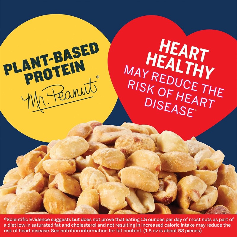 Lightly Salted Dry Roasted Peanuts, Party Snacks, Plant Based Protein, 2.16 lb gallery