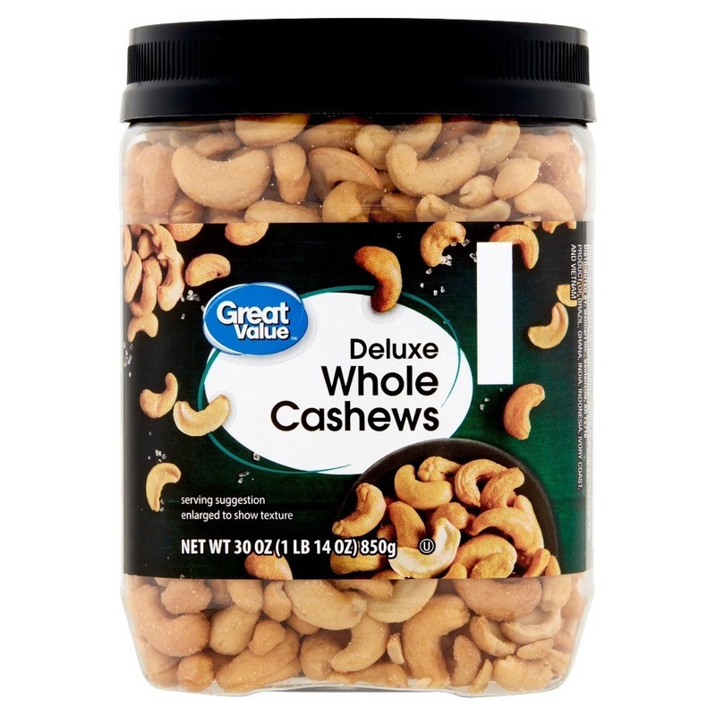 Deluxe Whole Cashews Premium Quality 30oz Large Bag for Snacking Cooking Baking