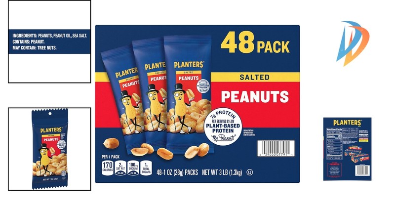 48-Pack of Natural Salted Peanuts - High-Protein Snack with Legendary Flavor gallery