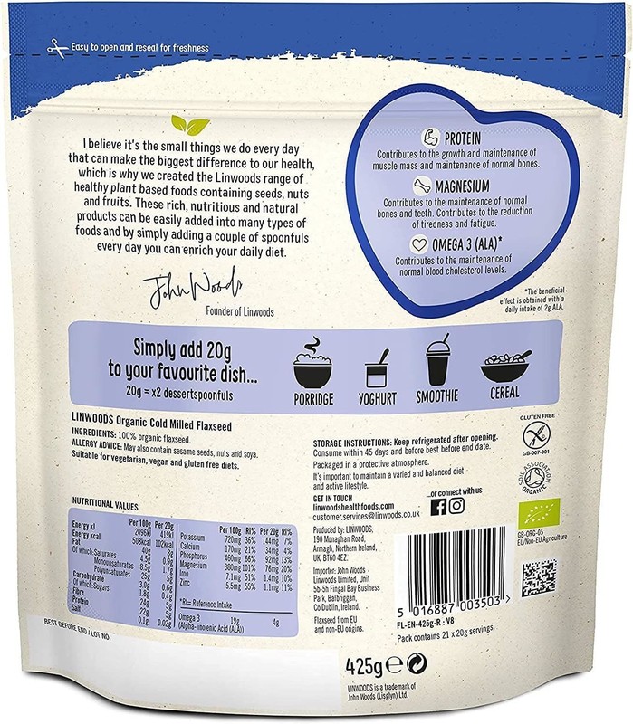 Linwoods Organic Cold Milled Flaxseed 425g gallery