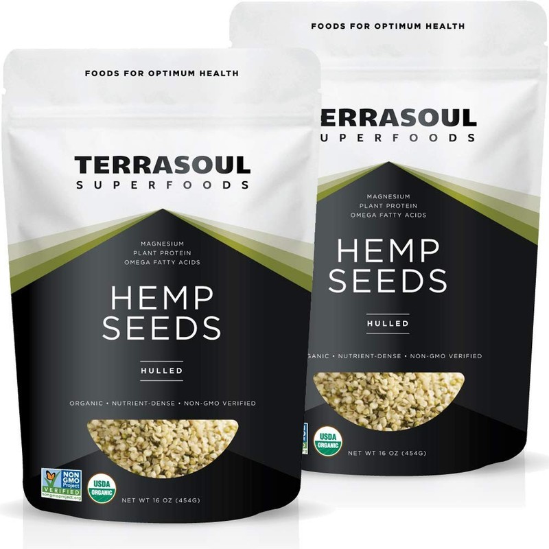 Terrasoul Superfoods Organic Hemp Seeds, 2 Lbs 2 Pack Hulled | Fresh |
