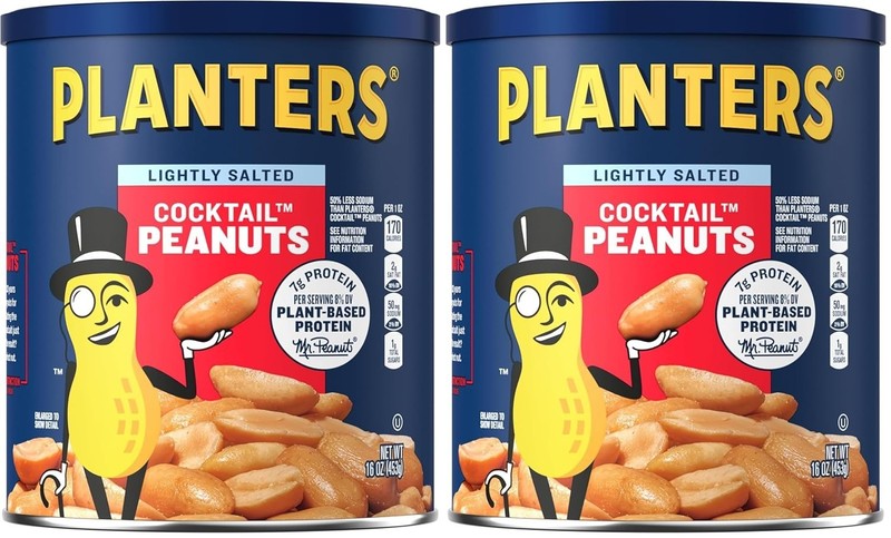 Shareable Lightly Salted Dry Roasted Peanuts – 32 Oz Total in 2 Convenient Jars