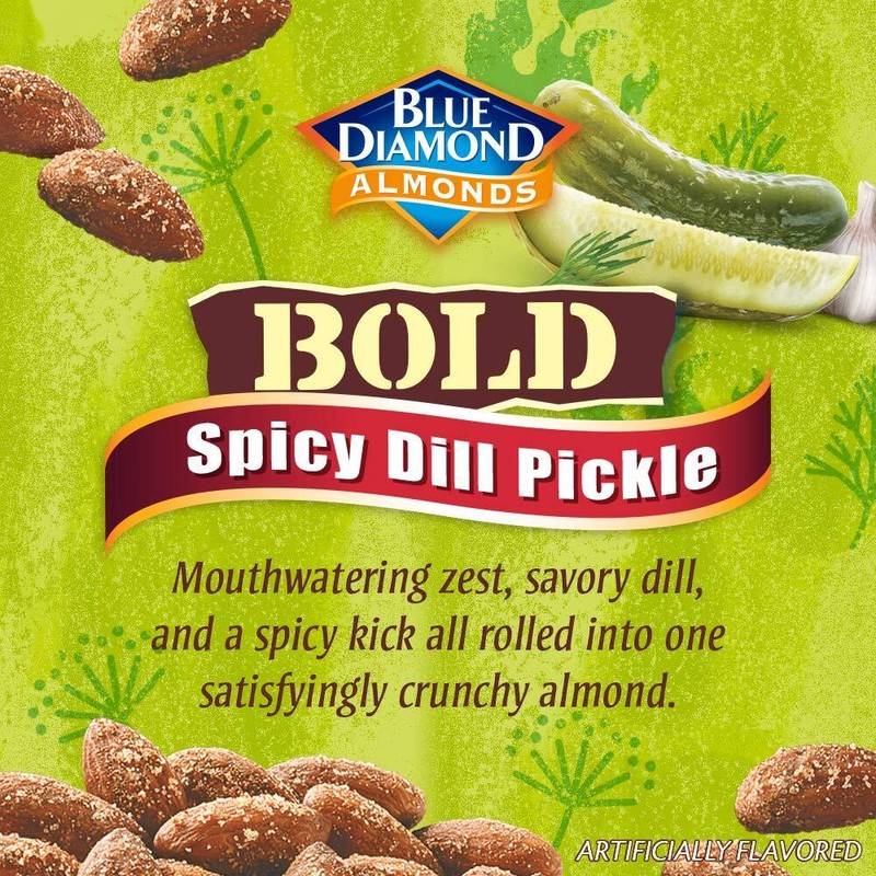 Blue Diamond Almonds Spicy Dill Pickle Flavored Snack Nuts, 6 Oz Resealable Can gallery