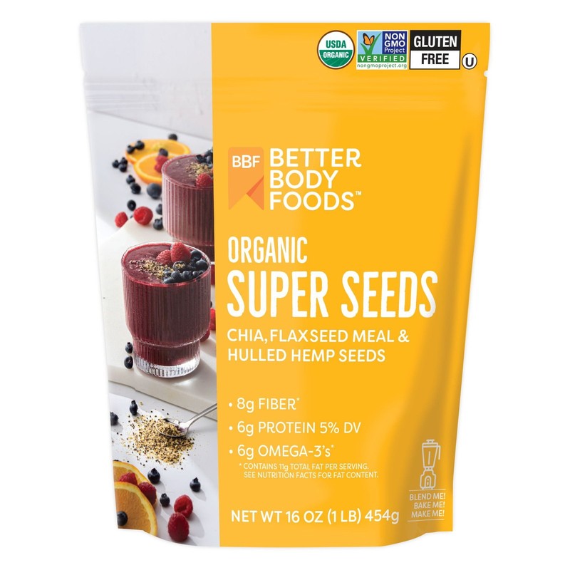 Organic Super Seeds, Chia Seeds, Flaxseed Meal, and Hemp Seeds, 16 oz gallery