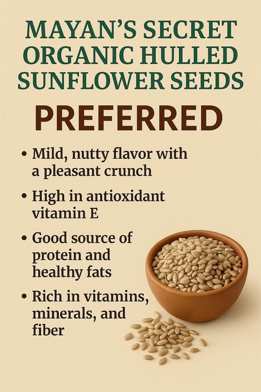 Mayan’s Secret Certified Organic Hulled Sunflower Seeds, Raw & 32 Ounces gallery