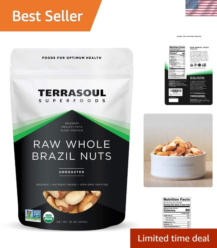 Sustainable Organic Brazil Nuts, 16 oz – Raw & , Perfect for Nut Milk