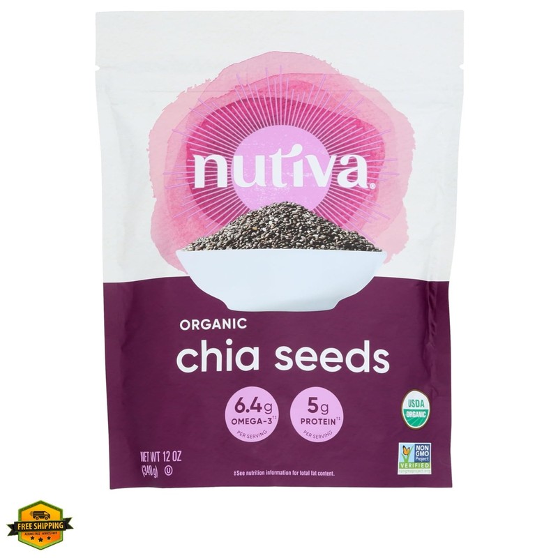 Organic Chia Seed, Black, 12 Ounce Pack of 1