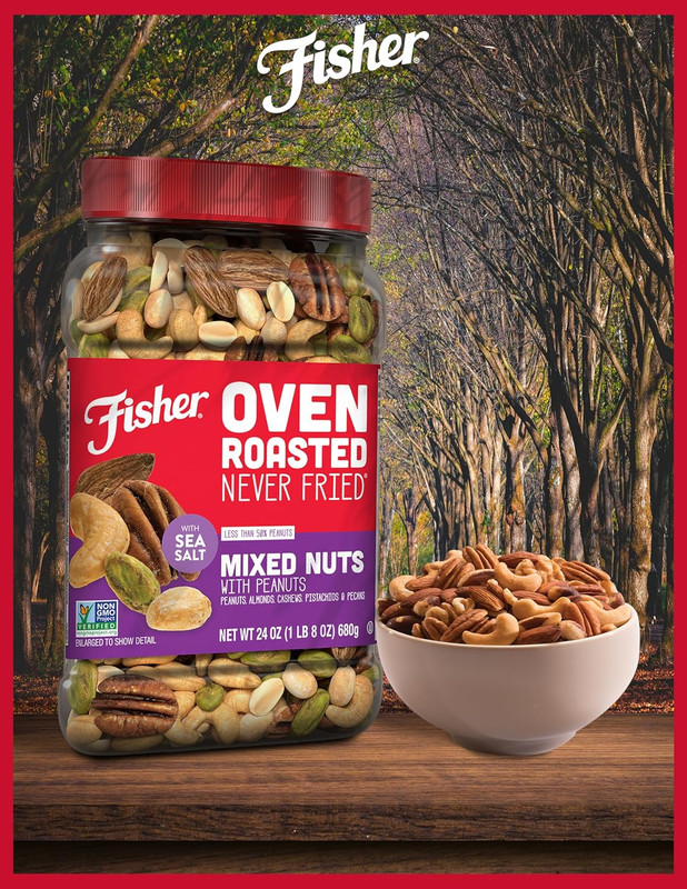 Oven Roasted Never Fried Mixed Nuts with Peanuts, 24 Ounces (Pack of 1), Peanuts gallery