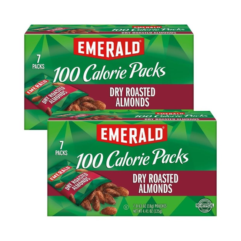 Nuts Dry Roasted Almonds, 100-Calorie Packs, 7 Count (Pack of 2)