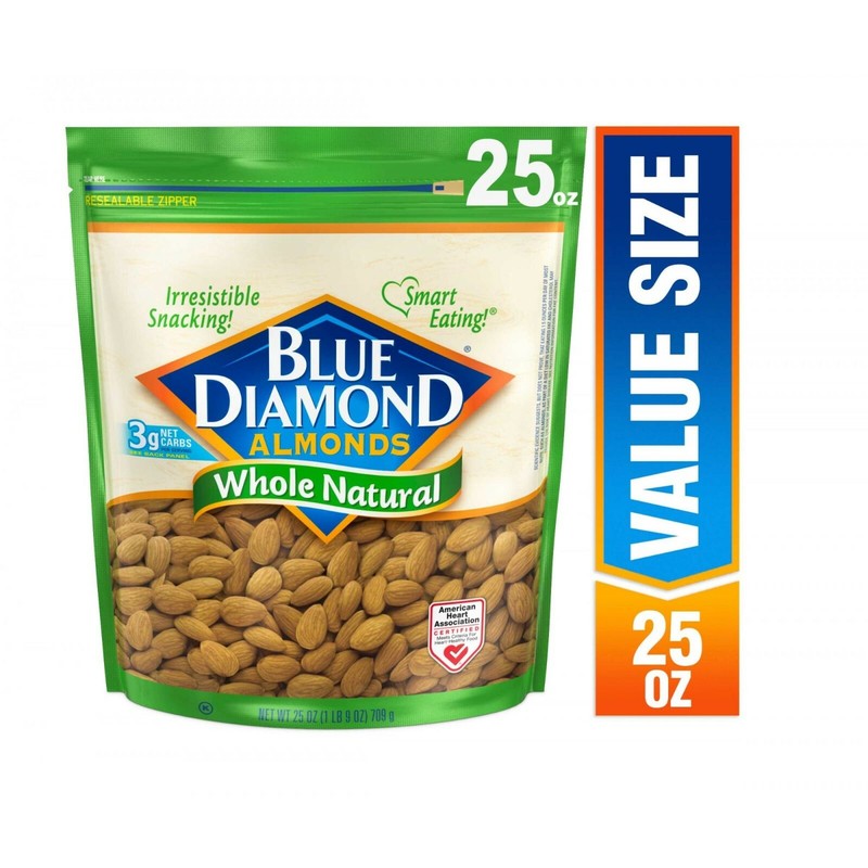 BLUE DIAMOND NATUAL WHOLE ALMONDS – 25oz. PACK