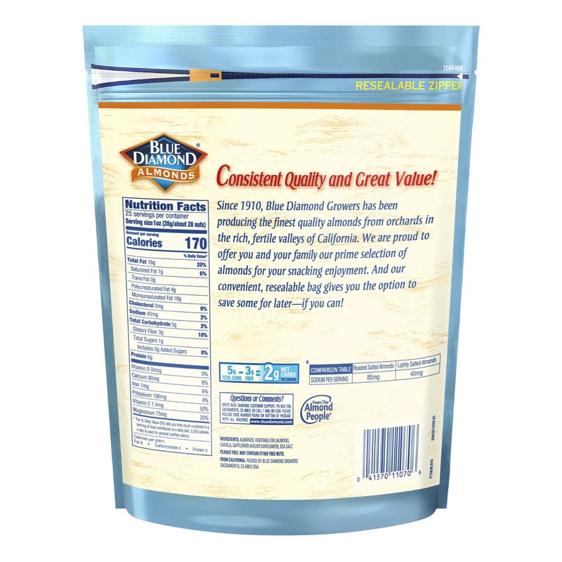 Blue Diamond Almonds, Lightly Salted Snack Almonds perfect for lunches and on-th gallery