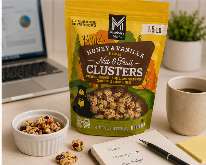Member's Mark Honey Vanilla Nut & Fruit Clusters 24 oz Bag – Healthy Snack Mix. gallery