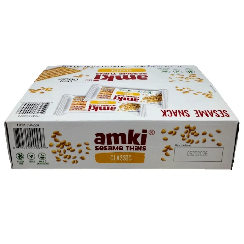 Amki Sesame Thins Classic, 36 x 1.05oz (30g) Packs-Free Shipping-Expiration 2027 gallery