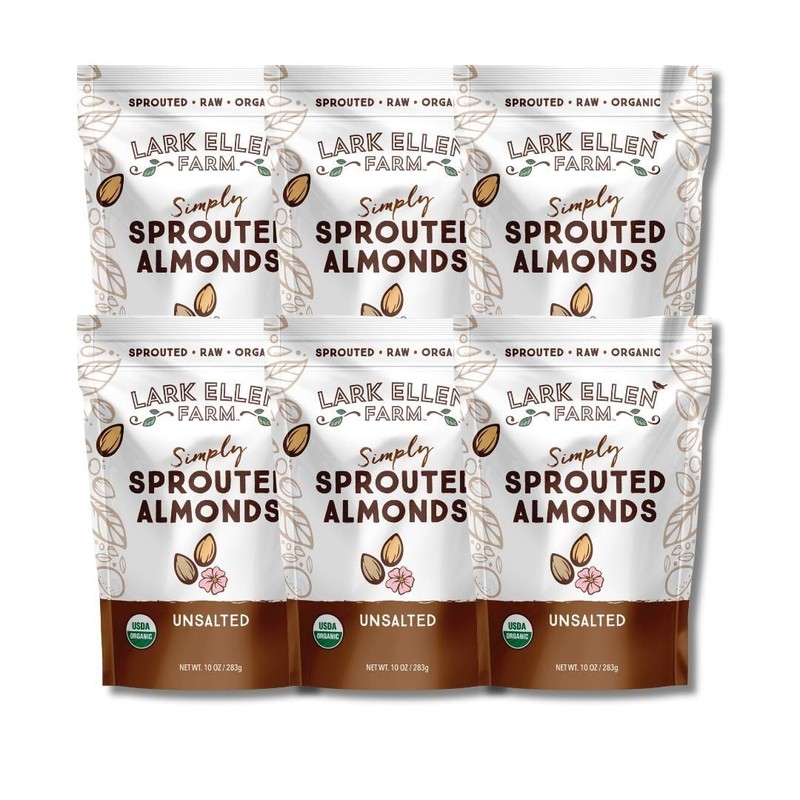 Lark Ellen Farm Raw Almonds, Sprouted Unsalted, Steam Pasteurized, Certified ...