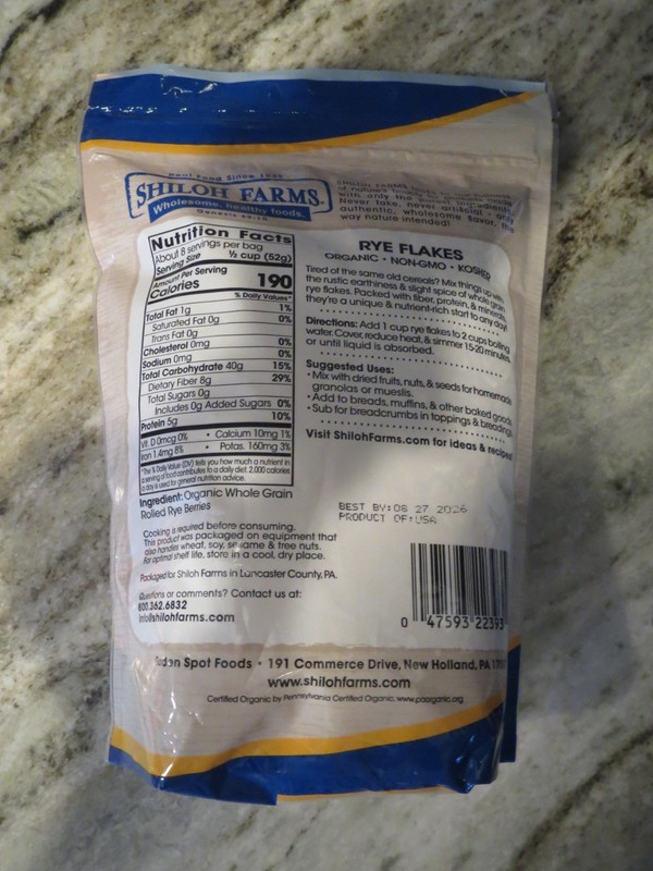 Shiloh Farms Organic Rye Flakes Non-GMO 15 oz, Exp 8/27/26, New gallery