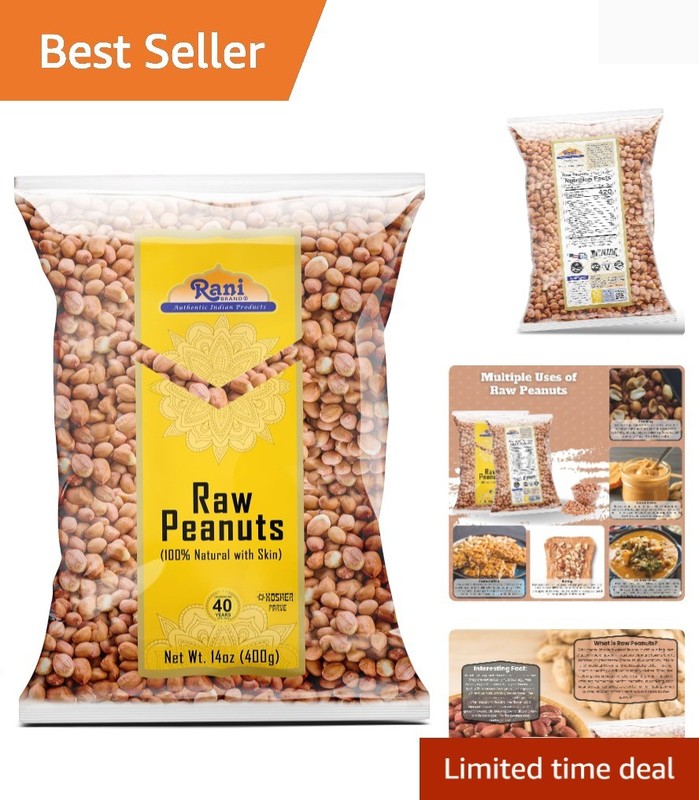 Rani Peanuts in 14oz Pack – Raw, Uncooked, Unsalted, Ideal for Healthy Recipes