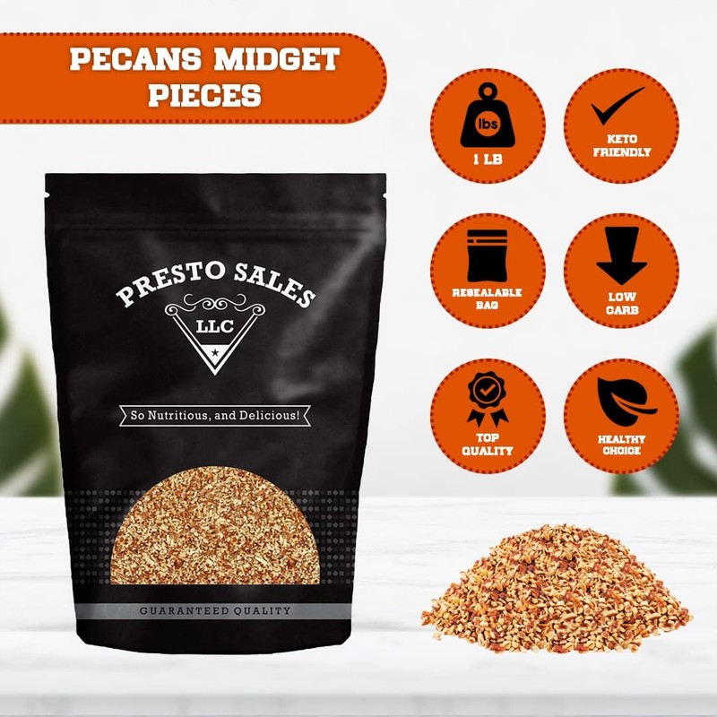 Chopped Pecans Midget Pieces 16 oz. | Raw, Unsalted, Shelled, Natural | Non-G... gallery