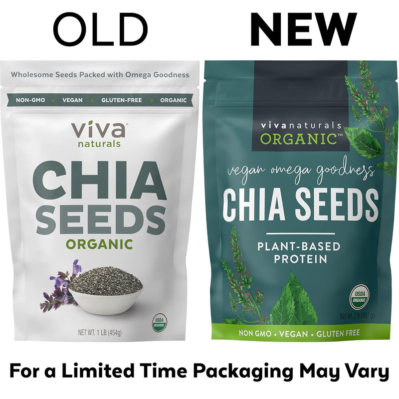 Organic Chia Seeds, 2 Lb, 32 Oz – Plant-Based Omega-3 and Vegan Protein, Gluten gallery