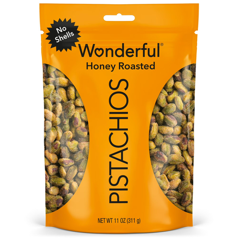Wonderful Pistachios No Shells Honey Roasted Nuts, 11 Ounce Bag Free Shipping