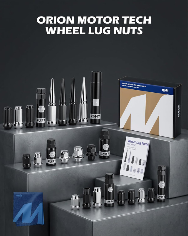 M14X1.5 Lug Nuts Black with Spline Tuner, 2 Inches Length Conical Wheel Nut, Com gallery