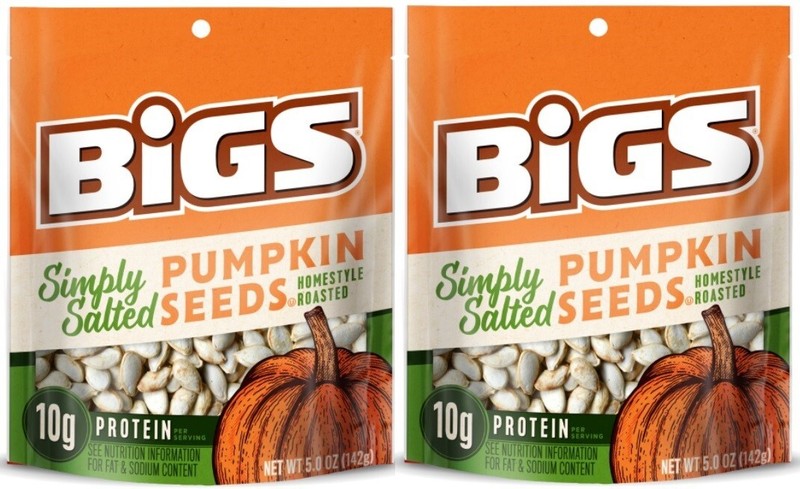 BIGS Pumpkin Seeds Simply Salted Homestyle Roasted Keto Low Carb 5 oz (2 Bags)