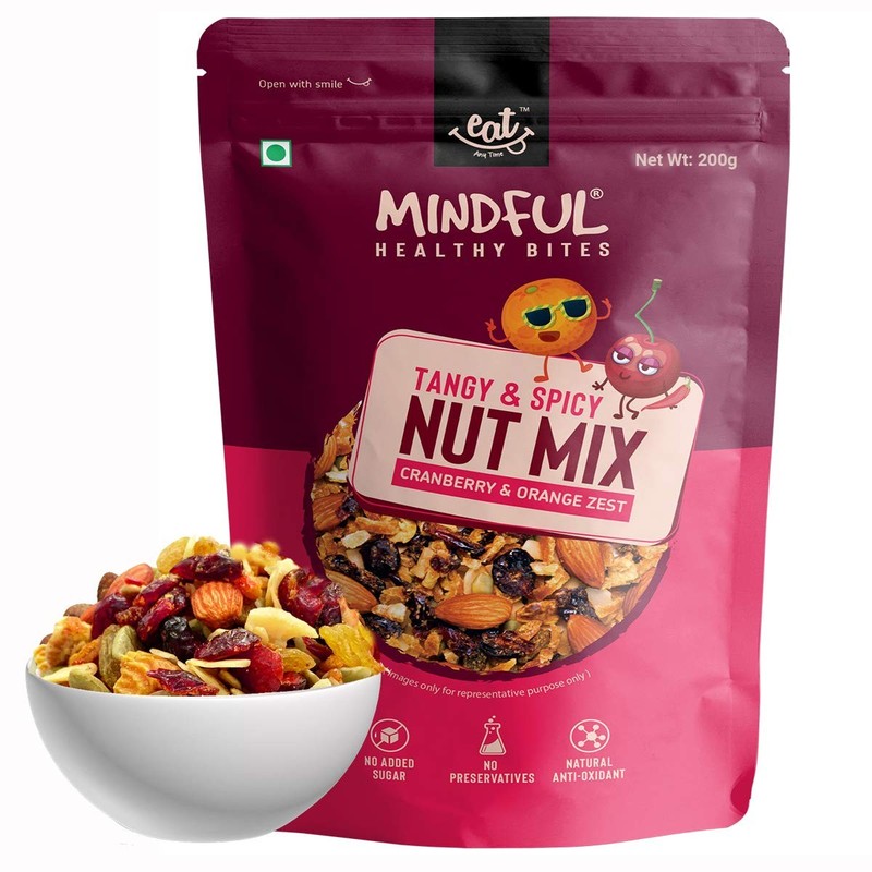 Eat Anytime Trail Mix Nuts & Dry Fruits with Cranberry Orange Zest Healthy 200g