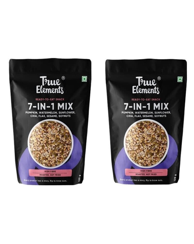 True Elements 7 in 1 Nuts and Seeds Mix (125g * 2) -Mix Seeds for Eating | Seed.