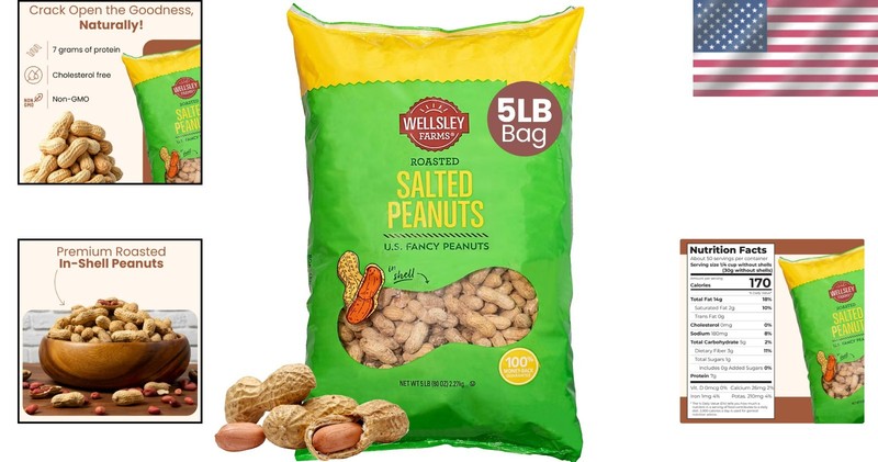 5 lb Bag of Salted Roasted Peanuts in Shell - Gluten-Free, Snack Delight gallery