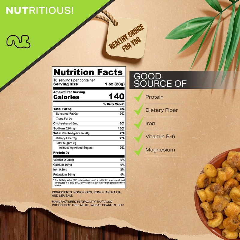 NUT CRAVINGS Toasted Crunchy Corn Kernels Original Flavor Roasted & Salted 1lb gallery