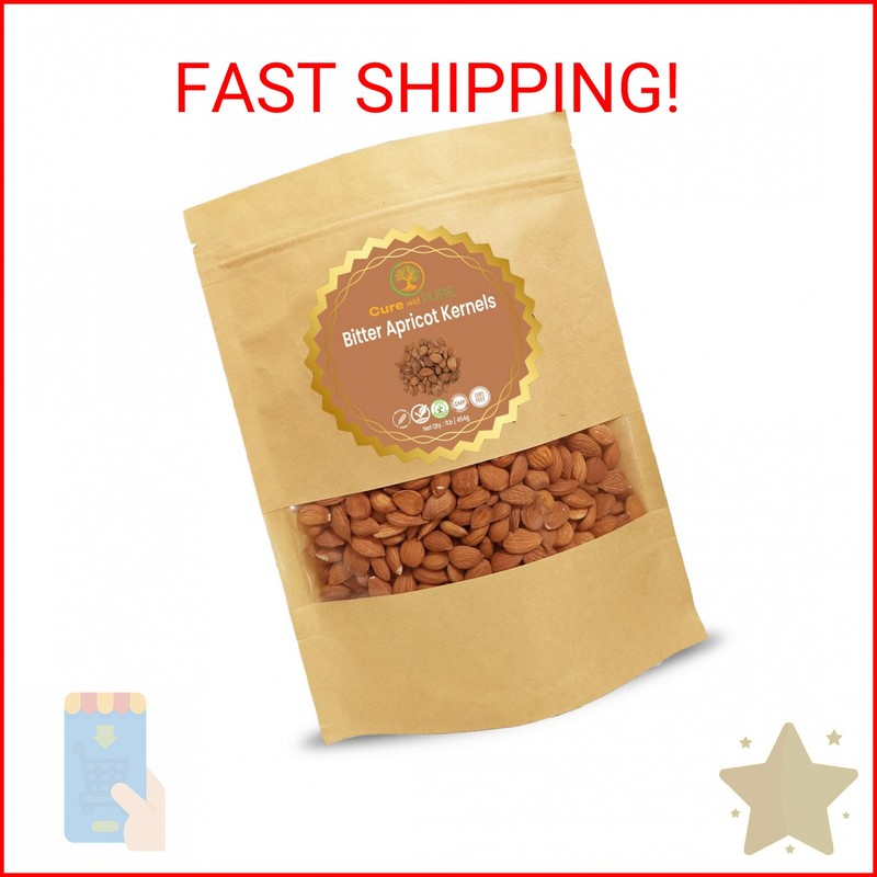 Cure wid Pure Certified Organic Apricot Seeds 1lb -Freshly Packed,Gluten Free,Ra