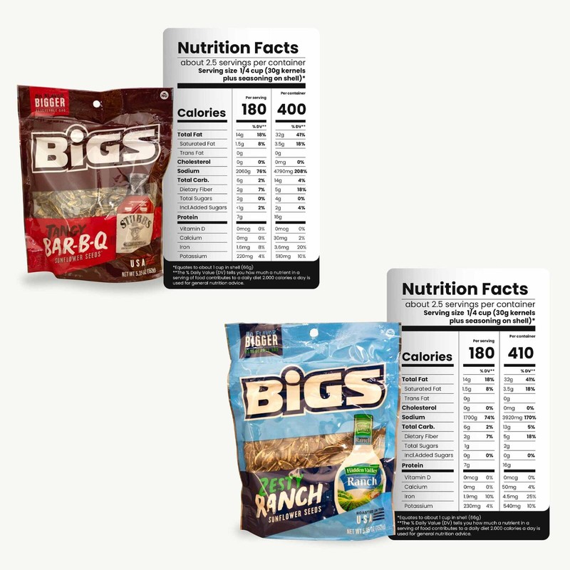 BIGS Sunflower Seeds Variety Pack 5.35oz - 10 Flavors - Caramel Popcorn 2oz gallery