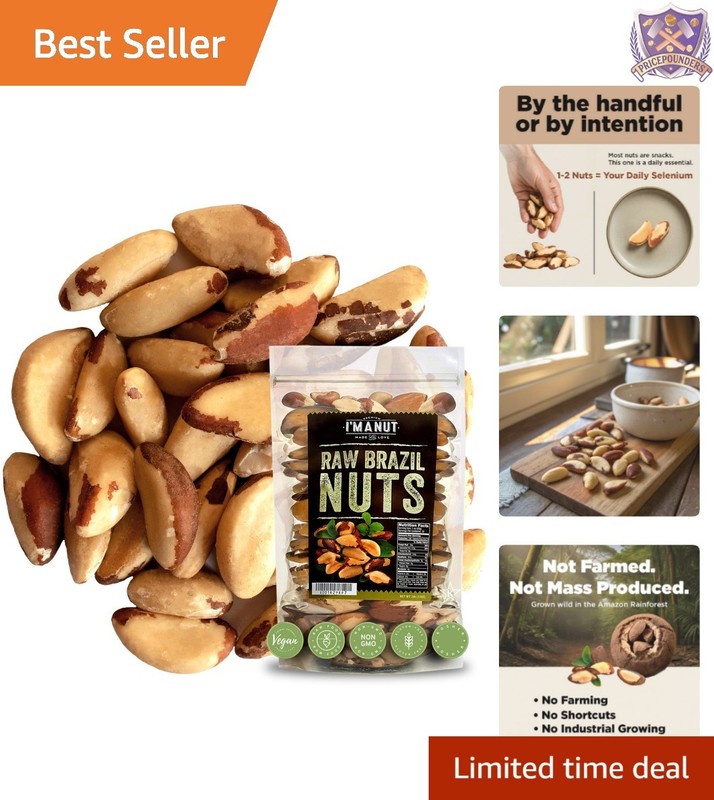 Raw Brazil Nuts 8oz Gluten Free Non-GMO Resealable Bag High Selenium