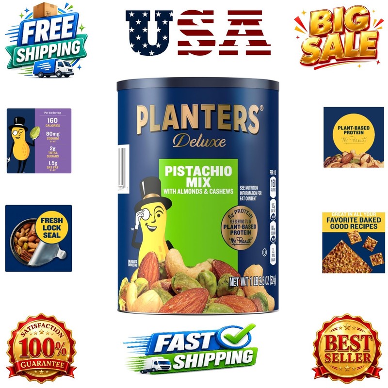 Pistachio Nuts Lovers Nut Mix with Pistachios no shell, Almonds & Cashews, Pa…