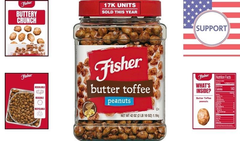 Delicious Butter Toffee Peanuts in 42 Ounce Family Canister - Eco-Friendly Treat gallery