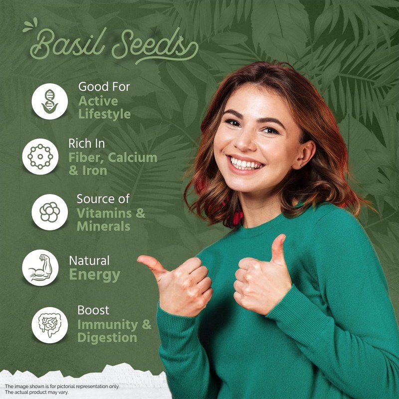 Greenfinity Sabja Basil Seeds 200g | Nutrient-Rich Healthy Drinks & Smoothies gallery