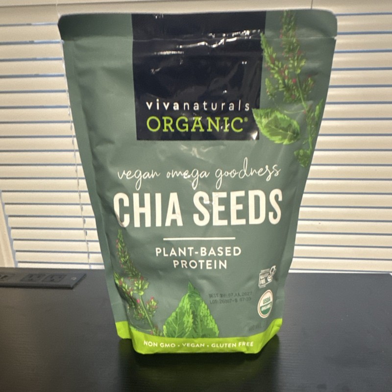 Viva Naturals Organic Whole Chia Seeds Vegan Non-GMO Gluten Free USDA Certified