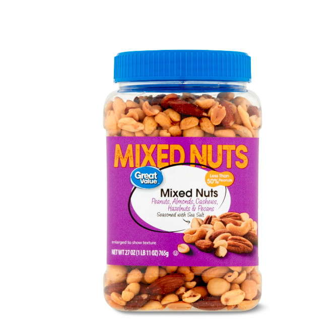 Great Value Mixed Nuts with Peanuts, 27 oz