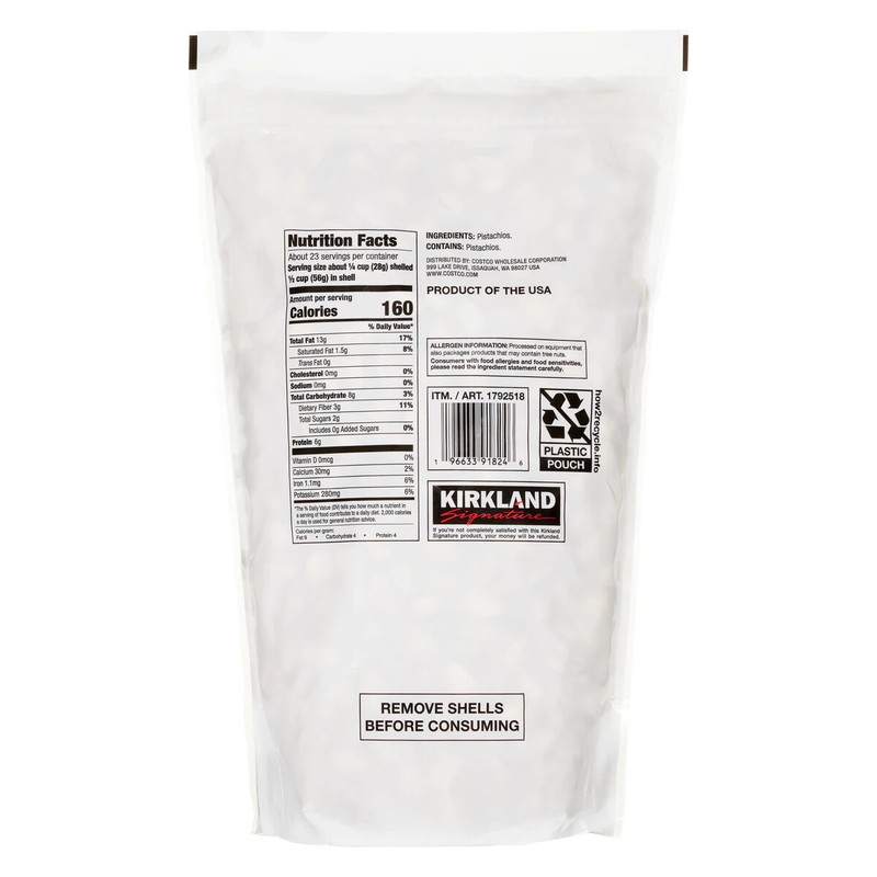 Kirkland Signature Roasted Unsalted US Extra #1 In-Shell Pistachios, 48 Ounce gallery