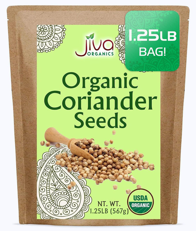 Jiva Organics Organic Coriander Seeds Whole 1.25 Pound Bulk Bag – Non-Gmo