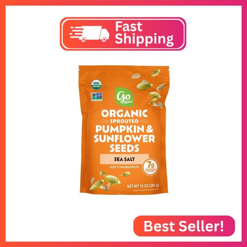 Go Raw Organic Sprouted Pumpkin & Sunflower Seeds, 10 oz, Sea Salted, Keto, Kosh