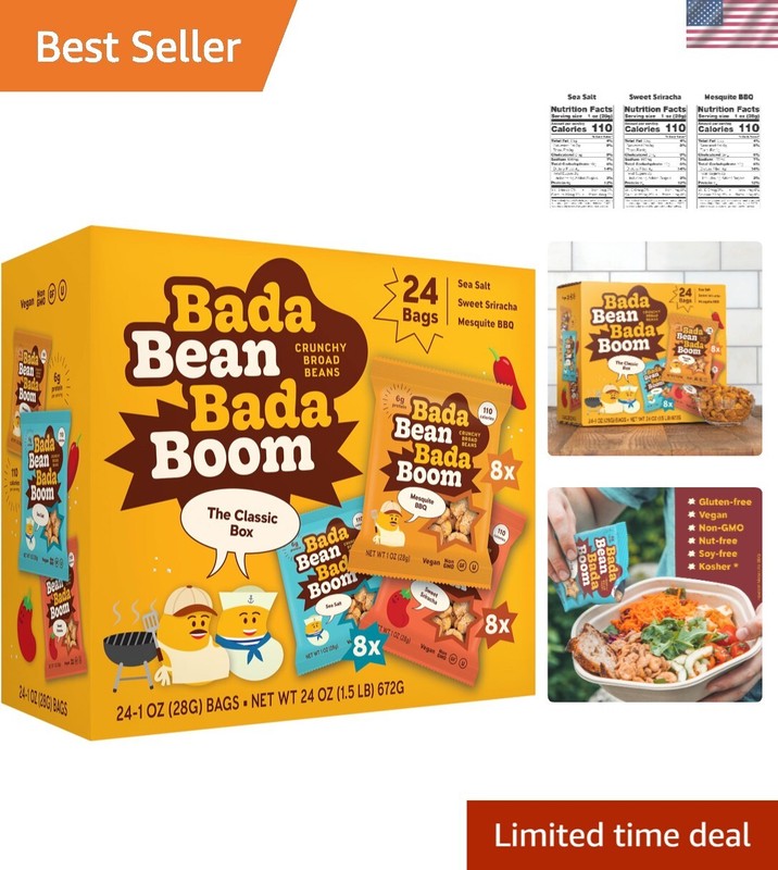 Tantalizing Variety Pack of Roasted Fava Beans – Vegan Protein Snacks, 24 Ounce