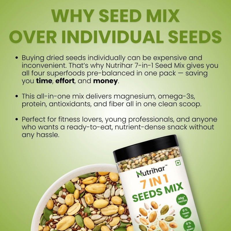 Nutrihar 7 in 1 Roasted Seed Mix 1kg Superfood Power Mix Healthy Snack Pack gallery