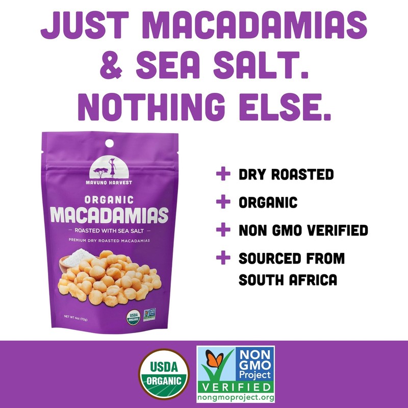 Organic Roasted Macadamia Nuts with Sea Salt | Dry Roasted Whole Macadamia Nu... gallery