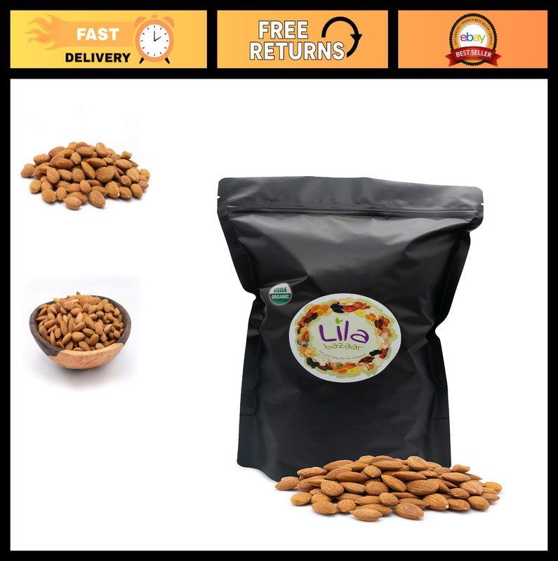Organic Sweet Apricot Kernels 1 LB – Raw, Unsalted, Non-GMO Seeds, Resealable Ba