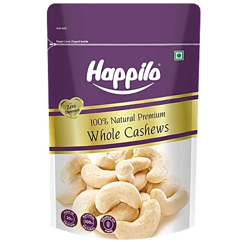 Happilo Natural Premium Whole Cashew Nuts, 200 g