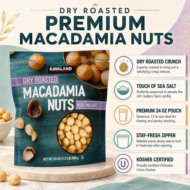 Kirkland Signature Dry Roasted Macadamia Nuts, 1.5 lbs